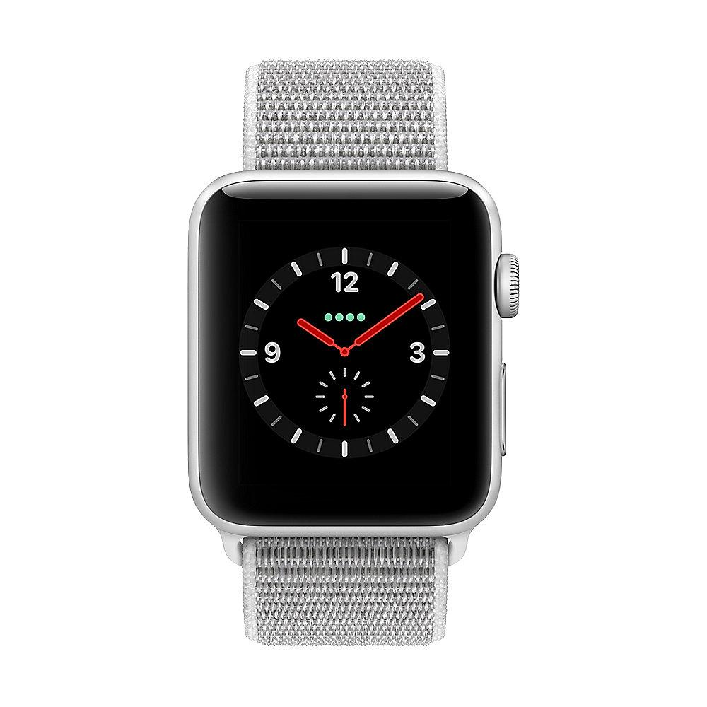 Apple Watch Series 3 LTE 42mm Aluminiumgehäuse Silber mit Sport Loop Muschel
