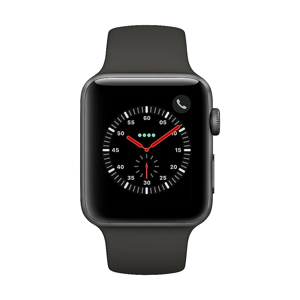 Apple Watch Series 3 LTE 42mm Aluminiumgehäuse Space Grau mit Sportarmband Grau, Apple, Watch, Series, 3, LTE, 42mm, Aluminiumgehäuse, Space, Grau, Sportarmband, Grau