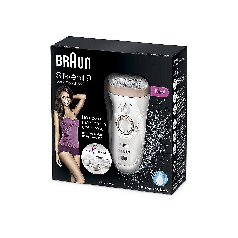 Braun Silk-épil 9 9-561 Wet & Dry Epilierer mit 6 Extras