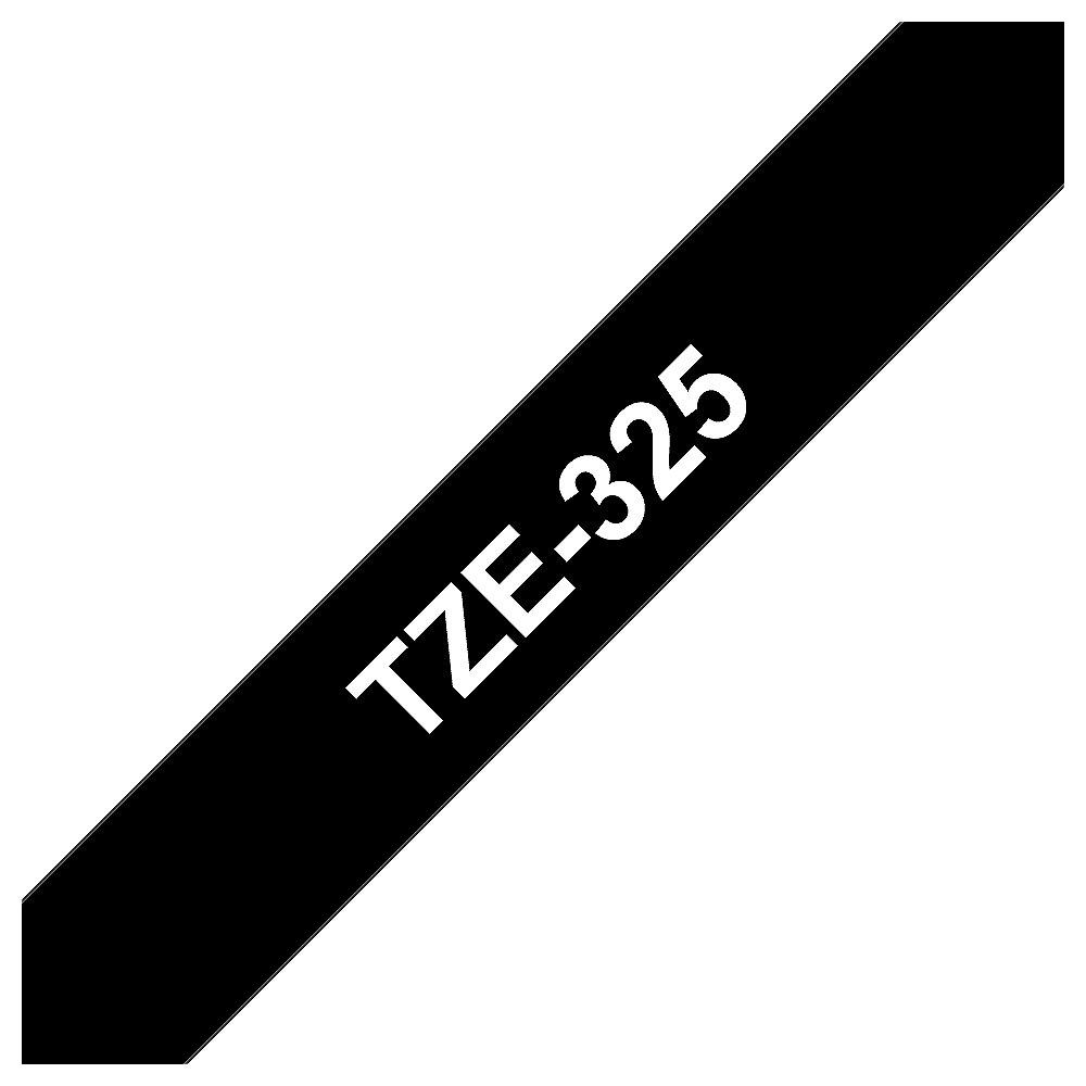 Brother TZe-325 Schriftband 9mm x 8m, weiß auf schwarz, selbstklebend