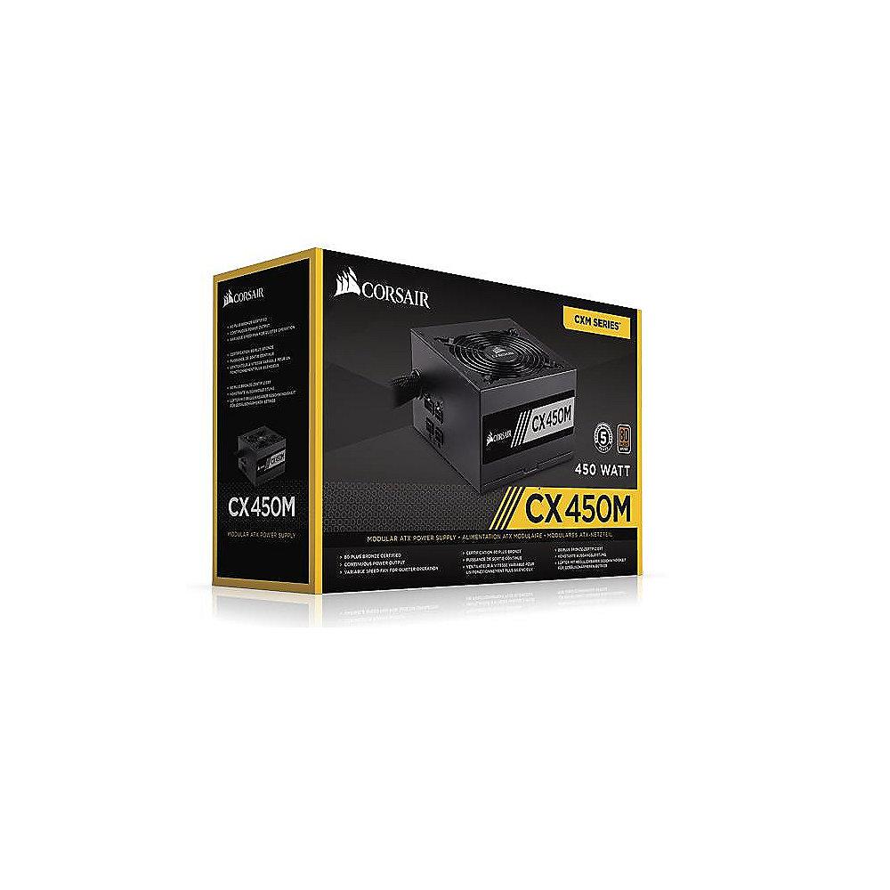 Corsair Builder Series CX450M 450W ATX 2.4 aktiv PFC Netzteil (120mm Lüfter), Corsair, Builder, Series, CX450M, 450W, ATX, 2.4, aktiv, PFC, Netzteil, 120mm, Lüfter,