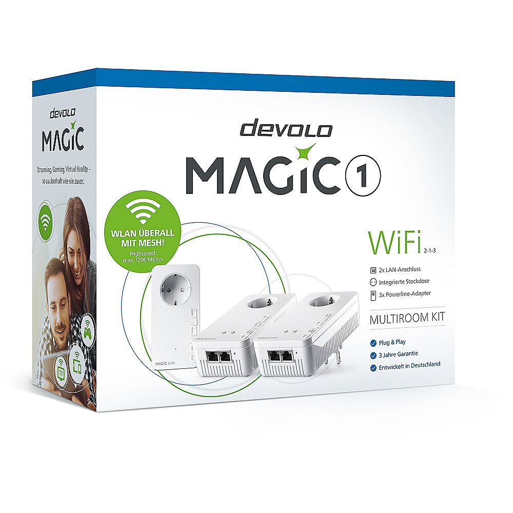 devolo Magic 1 WiFi 2-1-3 MultiroomKit (2xWiFi 1xLAN 1200mbps Powerline Adapter), devolo, Magic, 1, WiFi, 2-1-3, MultiroomKit, 2xWiFi, 1xLAN, 1200mbps, Powerline, Adapter,