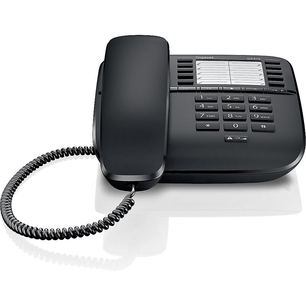 Gigaset DA510 schnurgebundenes Festnetztelefon (analog), schwarz, Gigaset, DA510, schnurgebundenes, Festnetztelefon, analog, schwarz