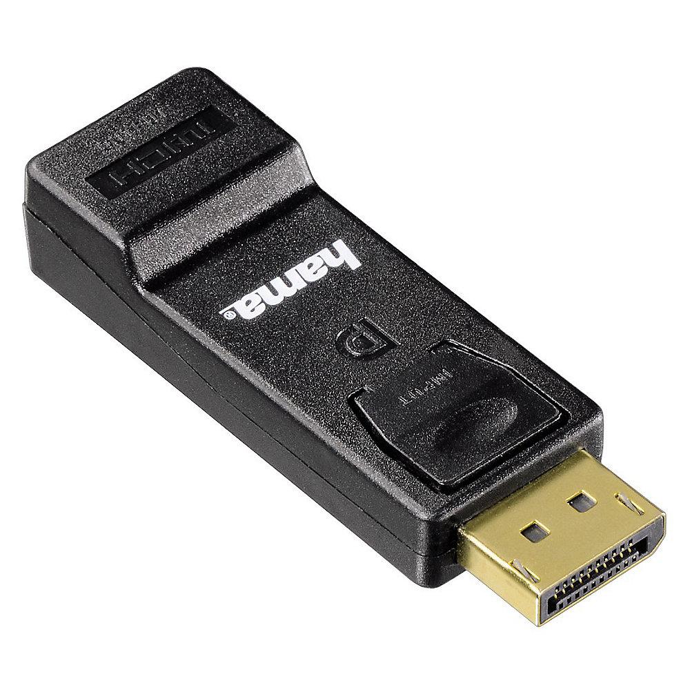 Hama DisplayPort Adapter DP zu HDMI UHD St./Bu. schwarz, Hama, DisplayPort, Adapter, DP, HDMI, UHD, St./Bu., schwarz