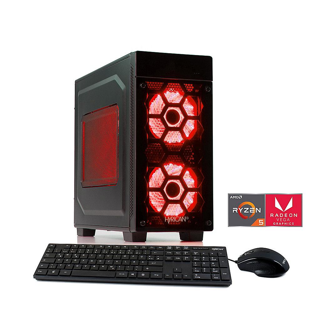 Hyrican Striker Gaming PC 5844 red Ryzen 5 2400G 8GB 1TB 120GB SSD Vega 11 Win10, Hyrican, Striker, Gaming, PC, 5844, red, Ryzen, 5, 2400G, 8GB, 1TB, 120GB, SSD, Vega, 11, Win10