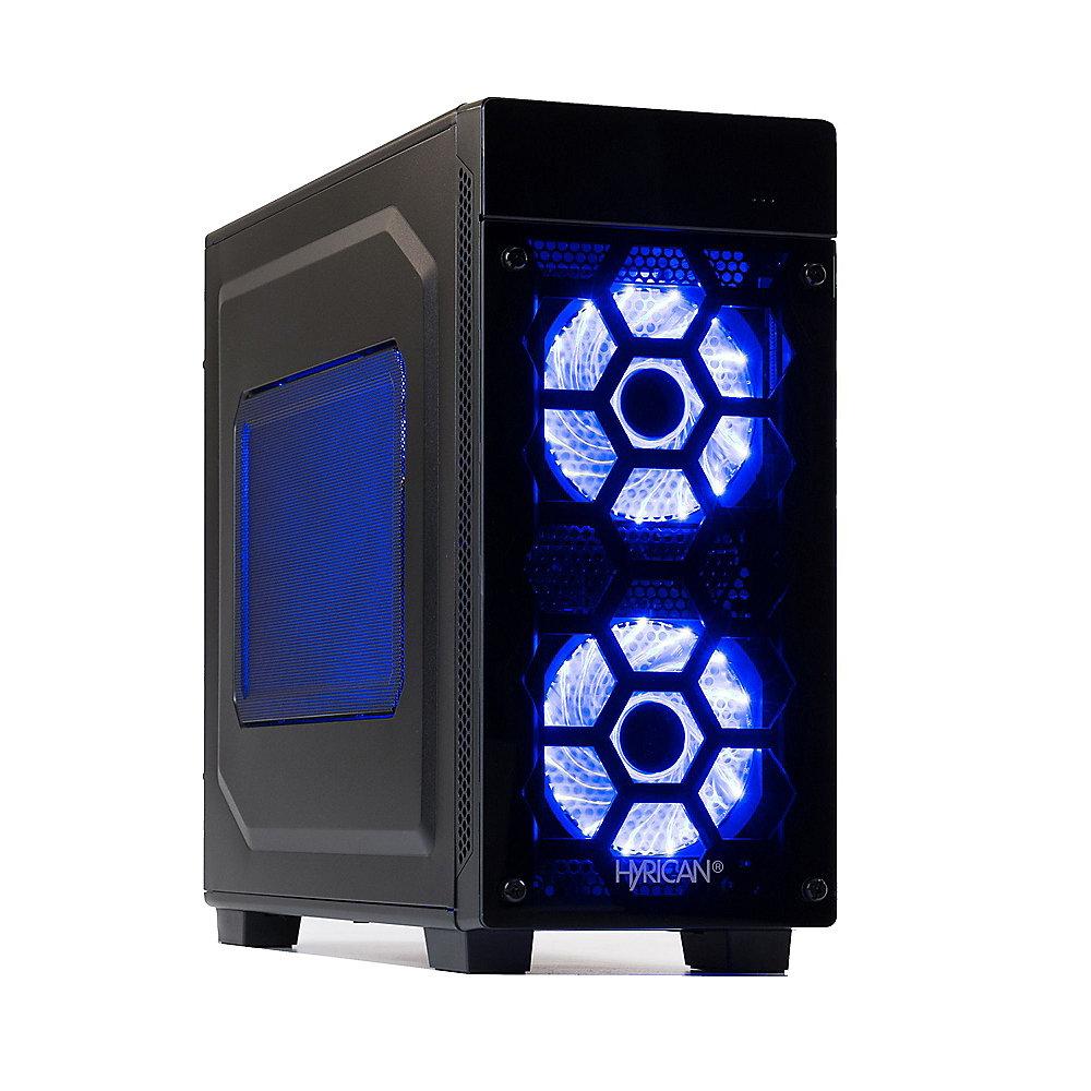 Hyrican Striker PC blue 5865 i3-8100 8GB 1TB 120GB SSD GTX 1050Ti W10