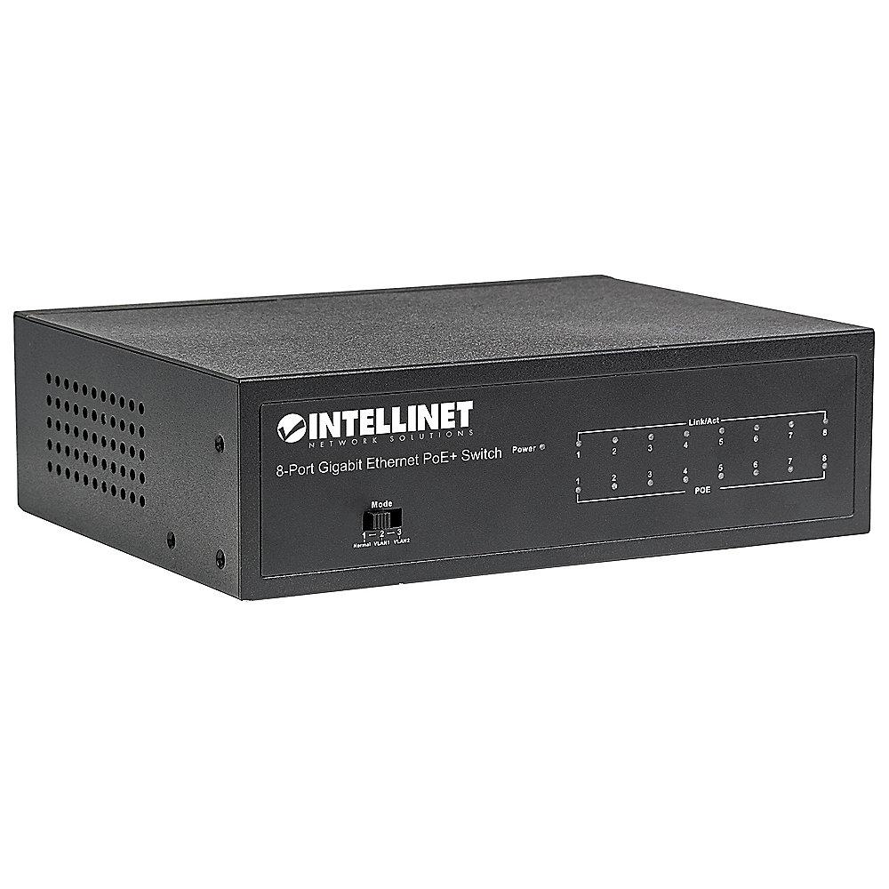 Intellinet 8-Port PoE  Gigabit Switch mit PoE Passthrough 60W