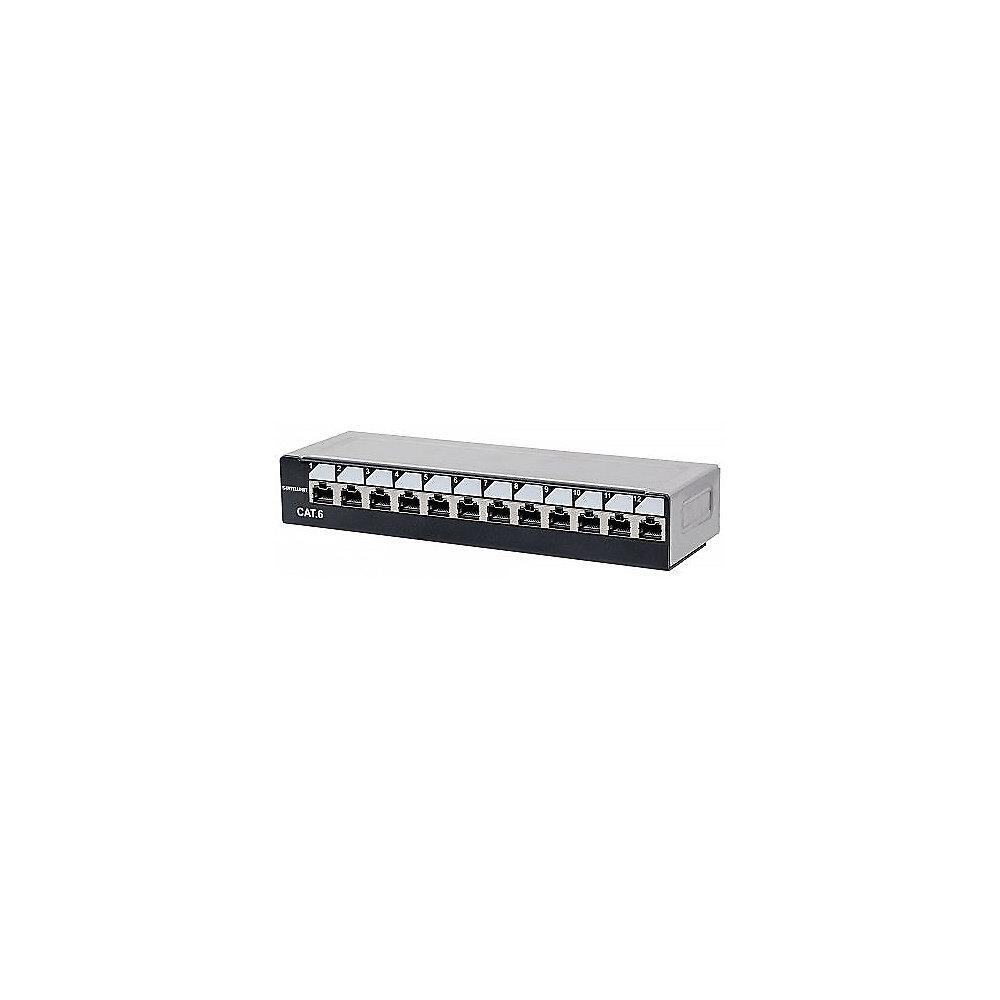 Intellinet Abschließbares 12-Port Cat6 Patchpanel geschirmt schwarz / silber