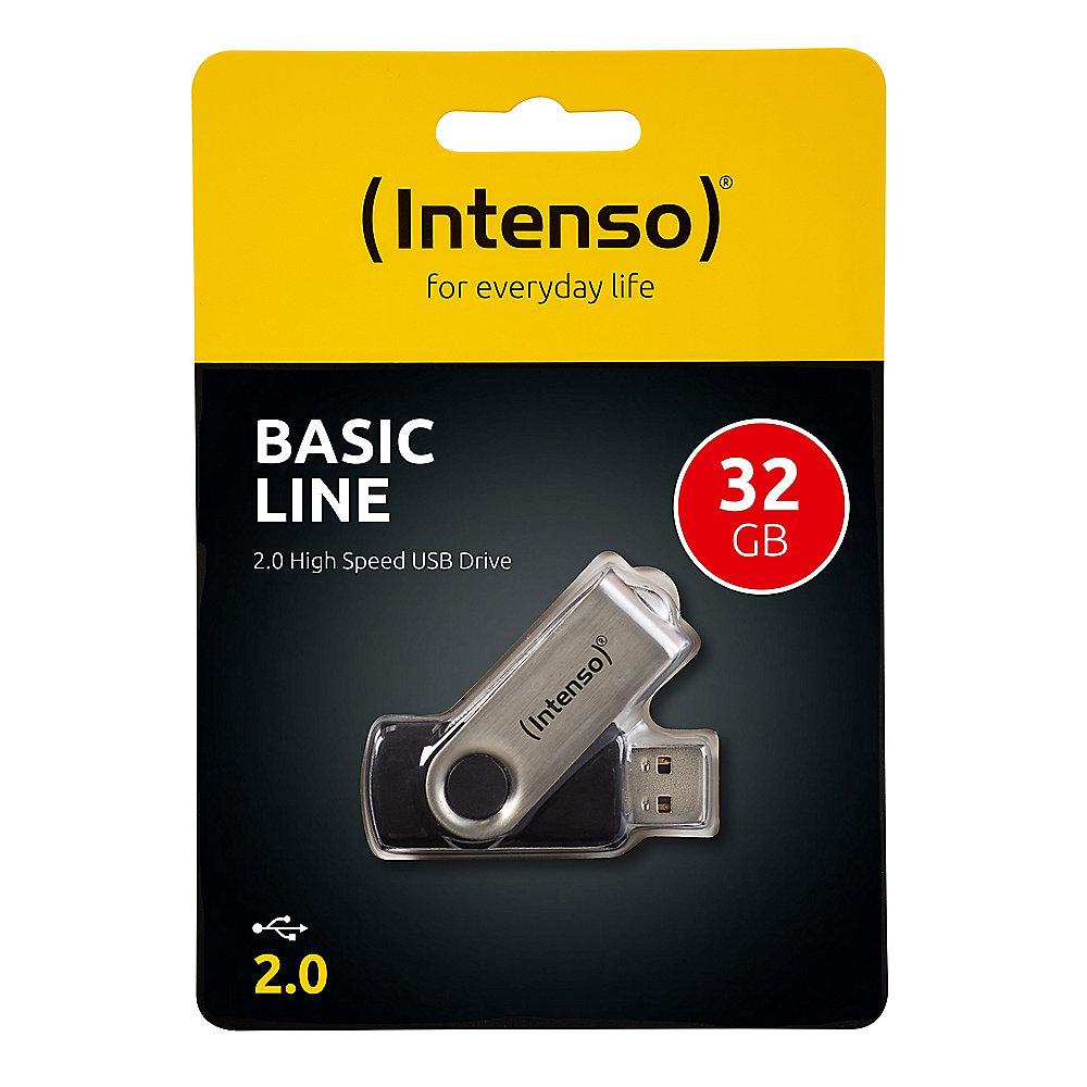 Intenso 32GB Basic Line USB 2.0 Stick schwarz-silber