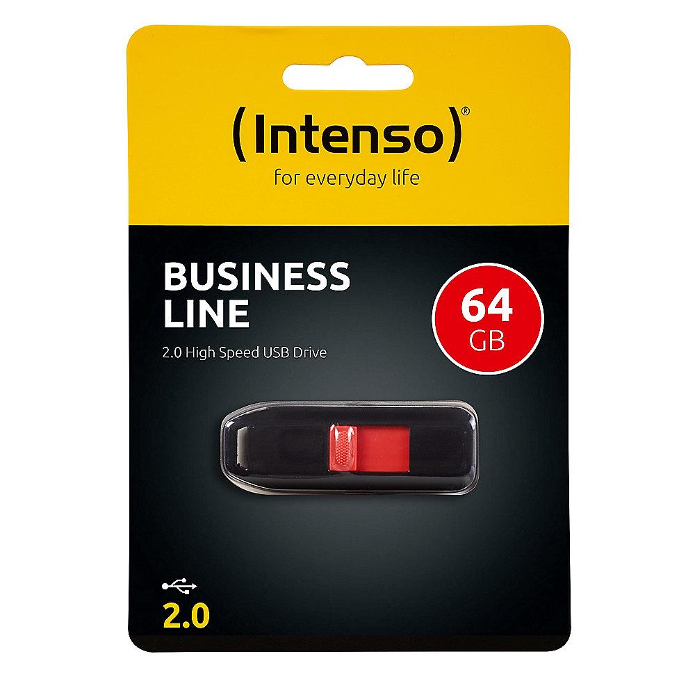 Intenso 64GB Business Line USB 2.0 Stick schwarz/rot