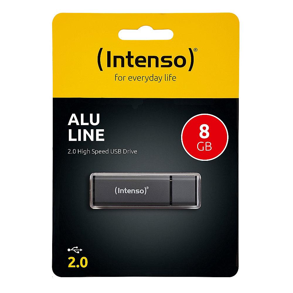 Intenso 8GB Alu Line USB 2.0 Stick anthrazit Aluminium