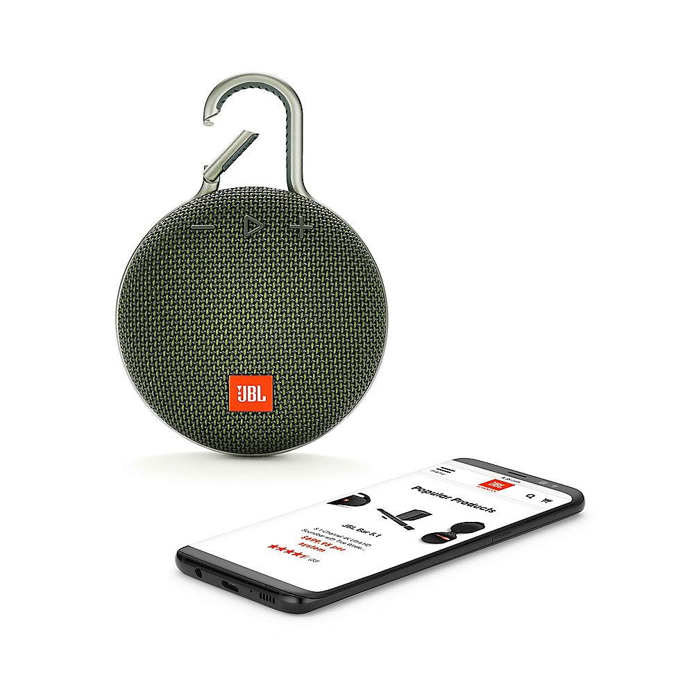 JBL Clip 3 Green Tragbarer Bluetooth-Lautsprecher Grün wasserdicht nach IPX7, JBL, Clip, 3, Green, Tragbarer, Bluetooth-Lautsprecher, Grün, wasserdicht, IPX7