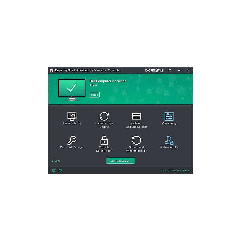 Kaspersky Small Office Security V5.0 Renewal Lizenz 15-19User 1 Jahr, Kaspersky, Small, Office, Security, V5.0, Renewal, Lizenz, 15-19User, 1, Jahr