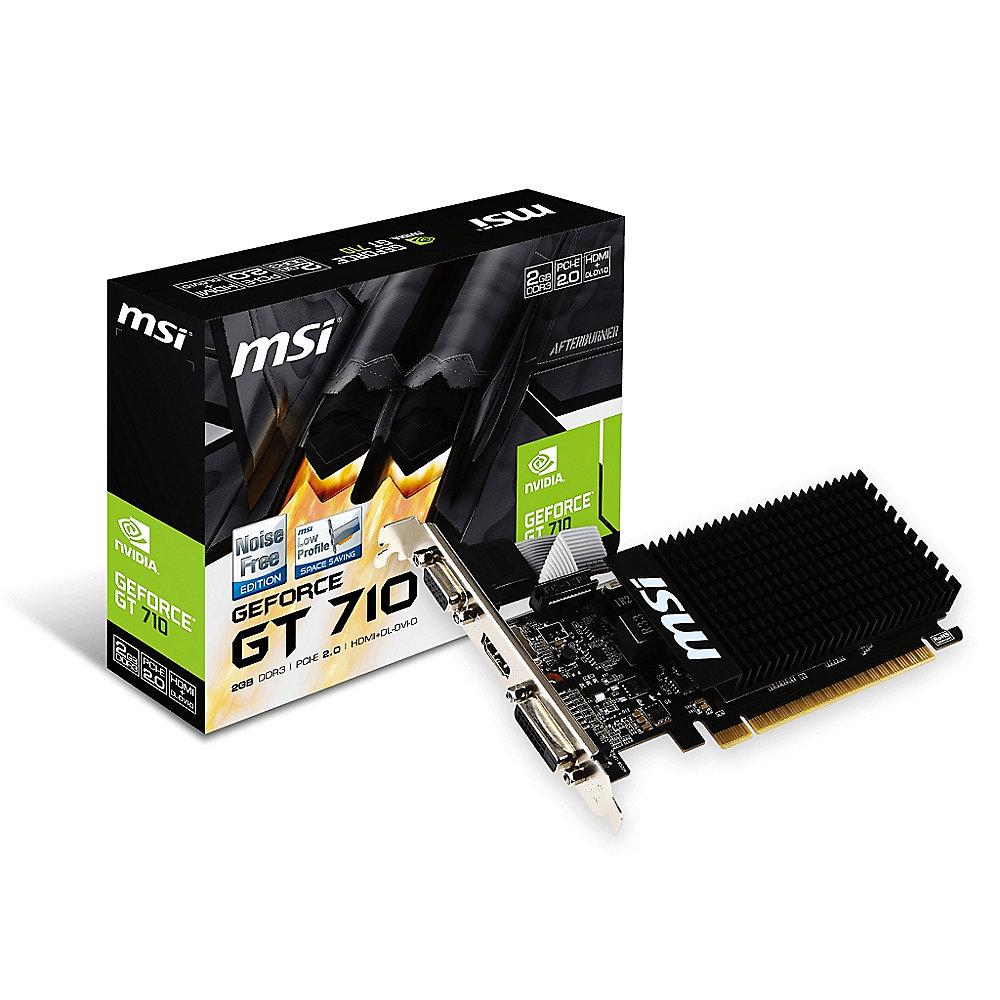 MSI GeForce GT 710 2GB DDR3 Grafikkarte DVI/VGA/HDMI Low Profile passiv, MSI, GeForce, GT, 710, 2GB, DDR3, Grafikkarte, DVI/VGA/HDMI, Low, Profile, passiv