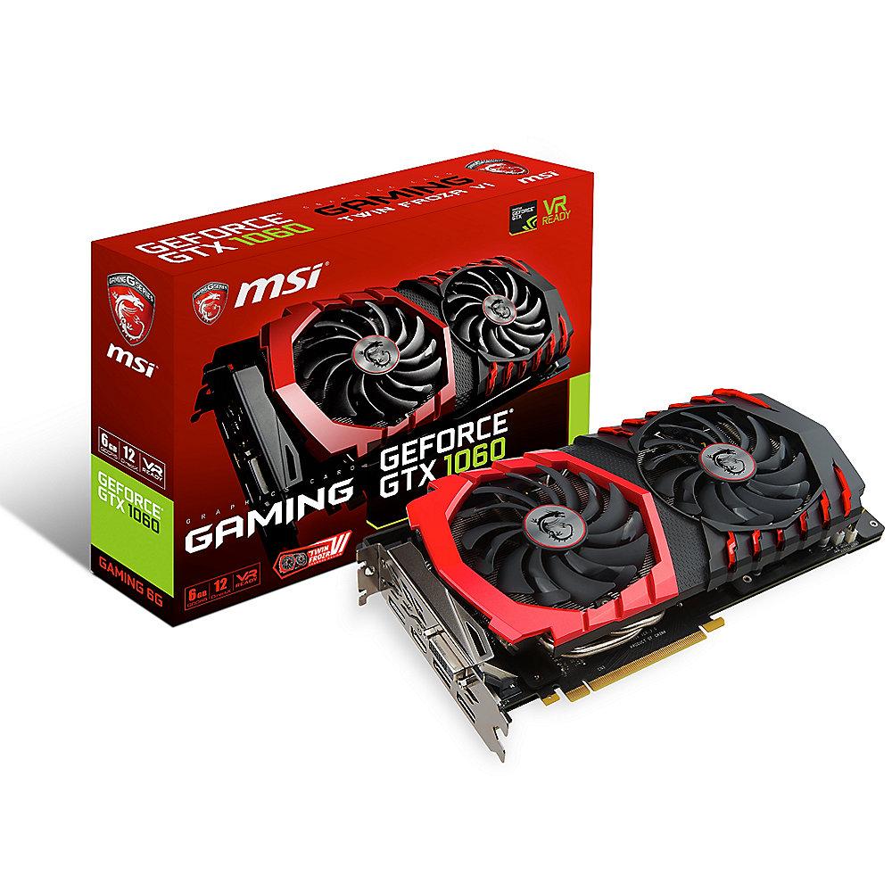 MSI GeForce GTX 1060 Gaming 6G TwinFrozr VI 6GB GDDR5 Grafikkarte DVI/HDMI/3xDP, MSI, GeForce, GTX, 1060, Gaming, 6G, TwinFrozr, VI, 6GB, GDDR5, Grafikkarte, DVI/HDMI/3xDP