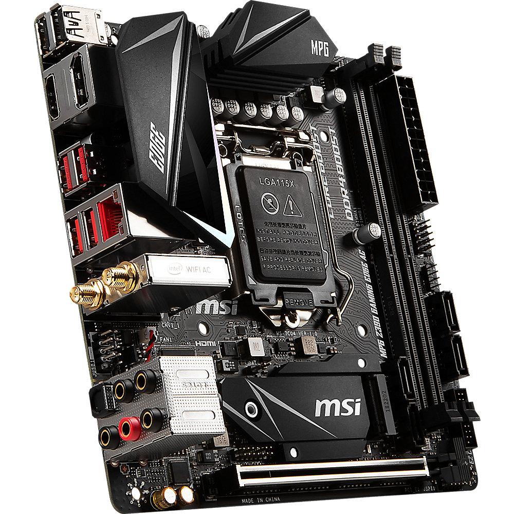 MSI MPG Z390I Gaming Edge AC ITX Mainboard Sockel 1151, MSI, MPG, Z390I, Gaming, Edge, AC, ITX, Mainboard, Sockel, 1151