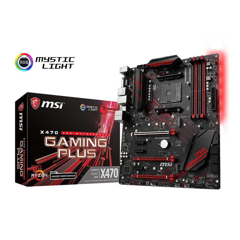 MSI X470 Gaming Plus SATA600/R/M.2/USB3.1 ATX Mainboard Sockel AM4