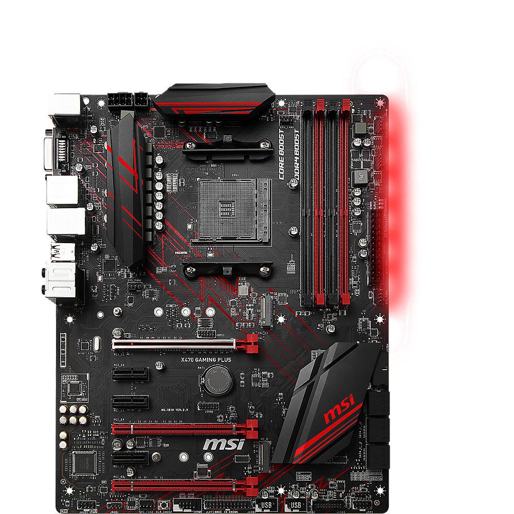 MSI X470 Gaming Plus SATA600/R/M.2/USB3.1 ATX Mainboard Sockel AM4