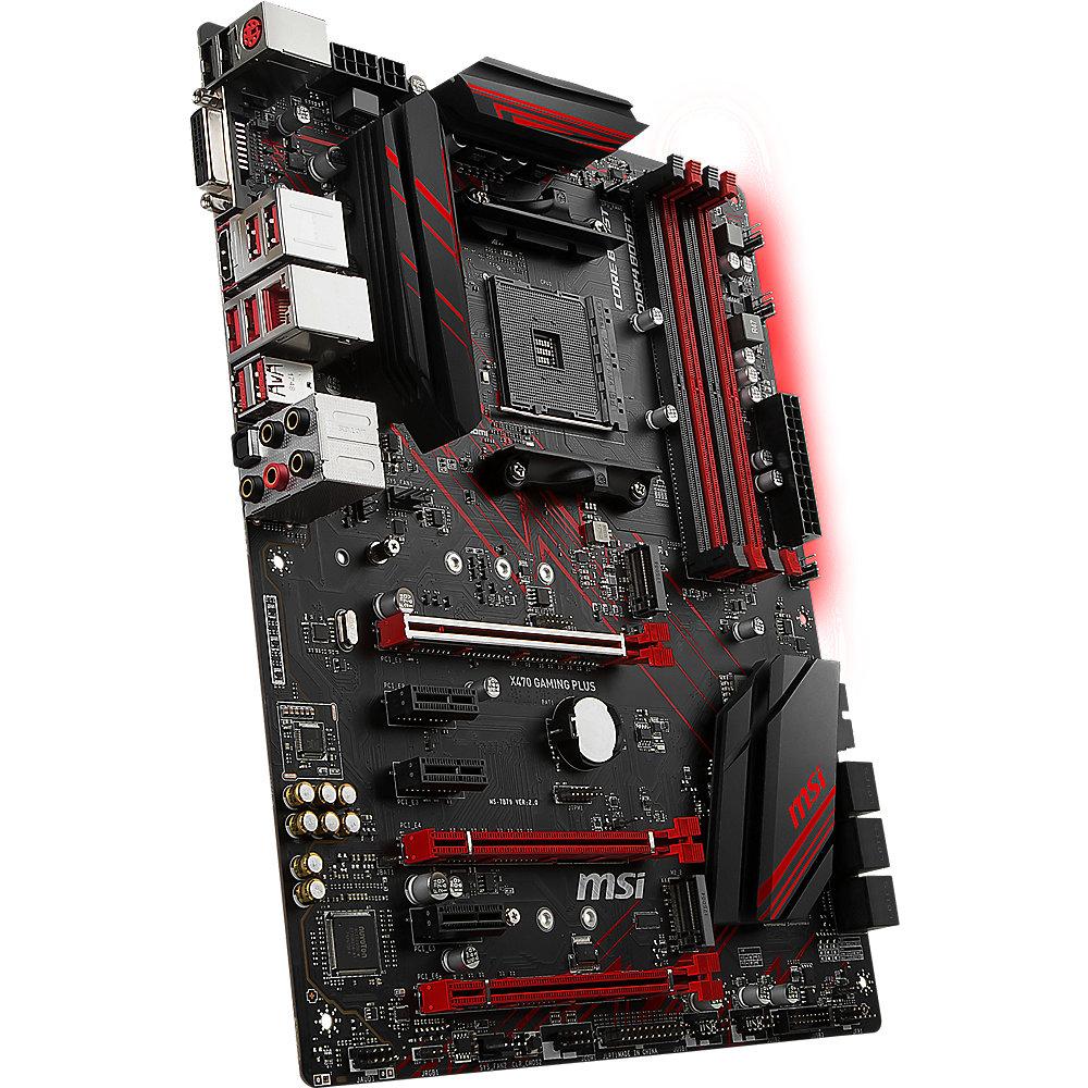 MSI X470 Gaming Plus SATA600/R/M.2/USB3.1 ATX Mainboard Sockel AM4, MSI, X470, Gaming, Plus, SATA600/R/M.2/USB3.1, ATX, Mainboard, Sockel, AM4