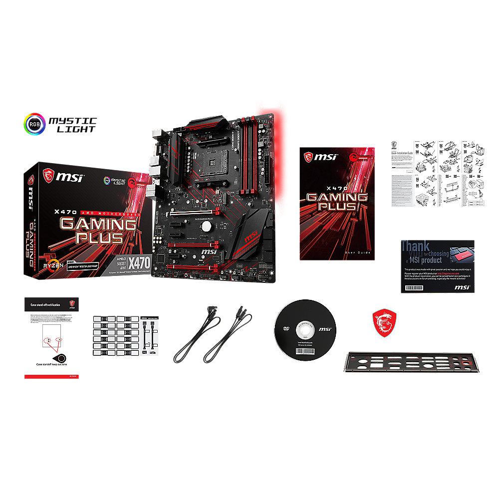 MSI X470 Gaming Plus SATA600/R/M.2/USB3.1 ATX Mainboard Sockel AM4