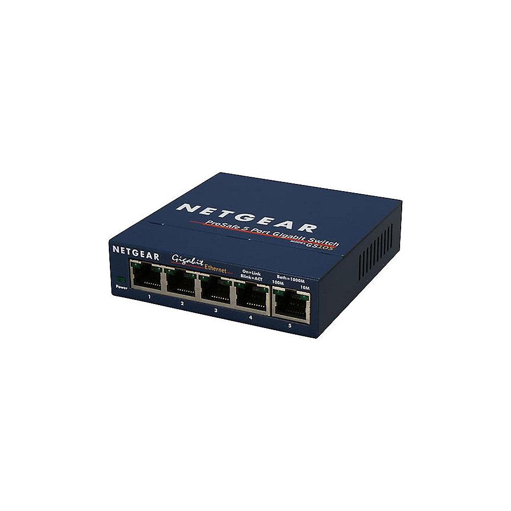Netgear GS105GE 5 Port Gigabit Switch, Netgear, GS105GE, 5, Port, Gigabit, Switch