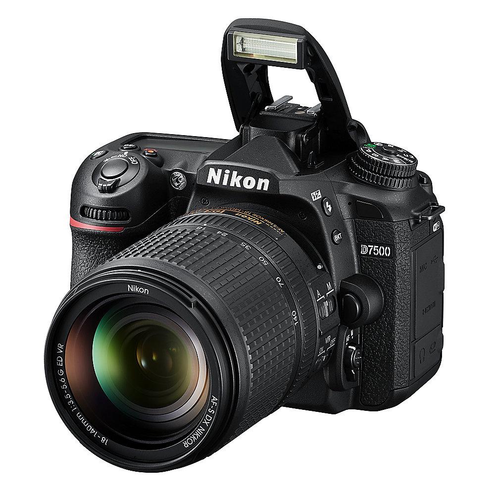 Nikon D7500 Kit AF-S DX 18-140mm f/3.5-5.6 VR Spiegelreflexkamera, Nikon, D7500, Kit, AF-S, DX, 18-140mm, f/3.5-5.6, VR, Spiegelreflexkamera