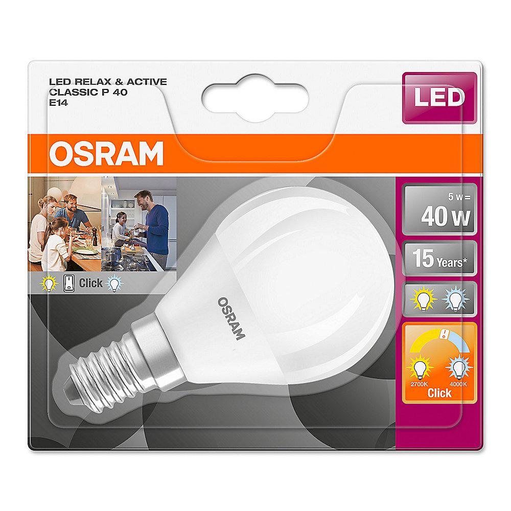 Osram LED Star  Relax & Active Classic P Tropfen 5W E14 matt warmweiß-kaltweiß, Osram, LED, Star, Relax, &, Active, Classic, P, Tropfen, 5W, E14, matt, warmweiß-kaltweiß