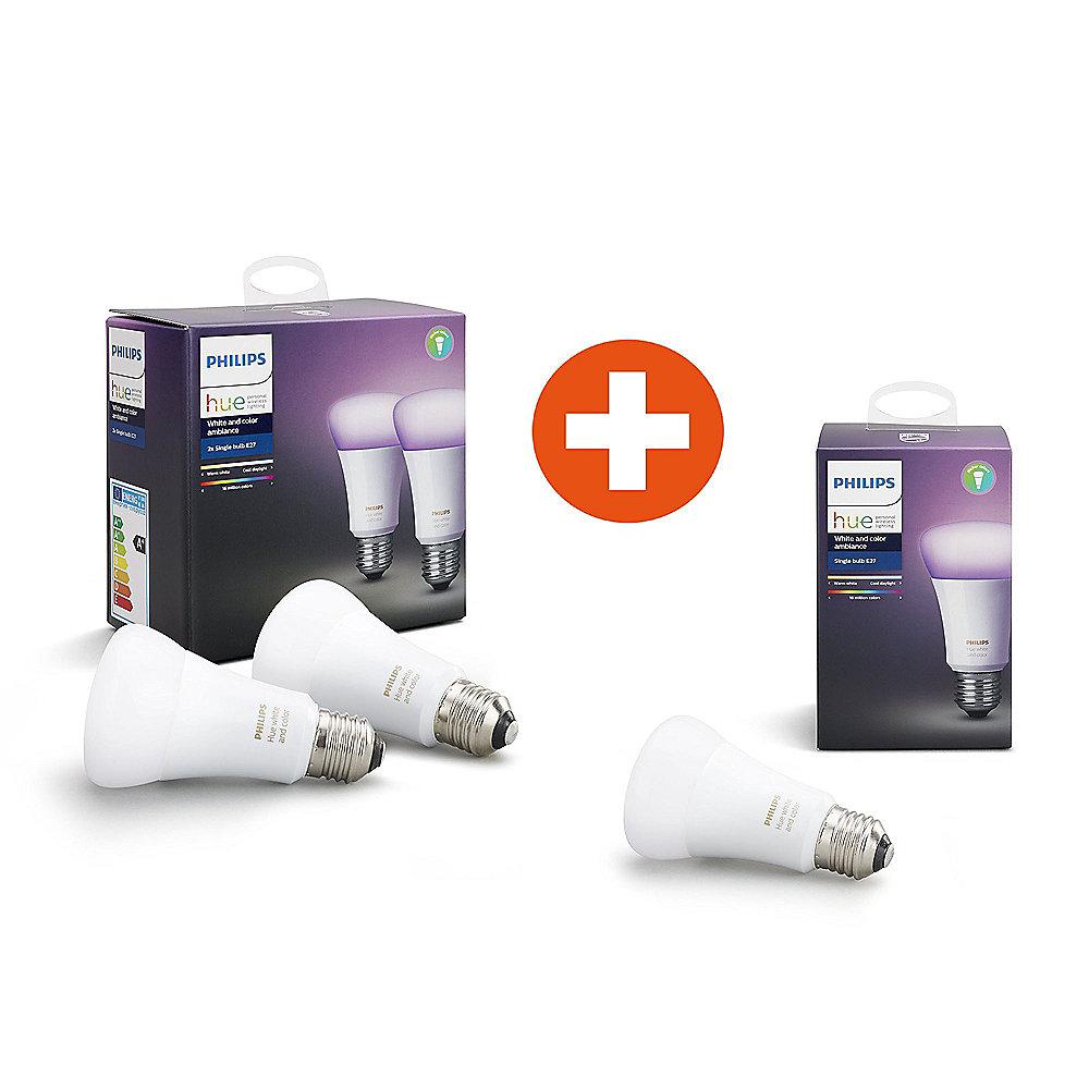 Philips Hue White and Color Ambiance RGBW LED E27 2 1 Erweiterungsbundle, Philips, Hue, White, Color, Ambiance, RGBW, LED, E27, 2, 1, Erweiterungsbundle