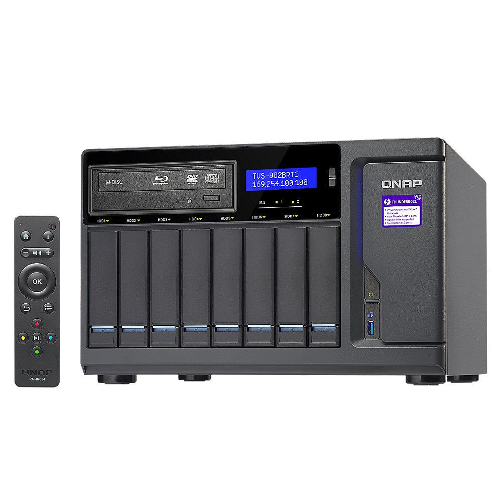 QNAP TVS-882BRT3-ODD-i7-32G NAS System 8-Bay, QNAP, TVS-882BRT3-ODD-i7-32G, NAS, System, 8-Bay