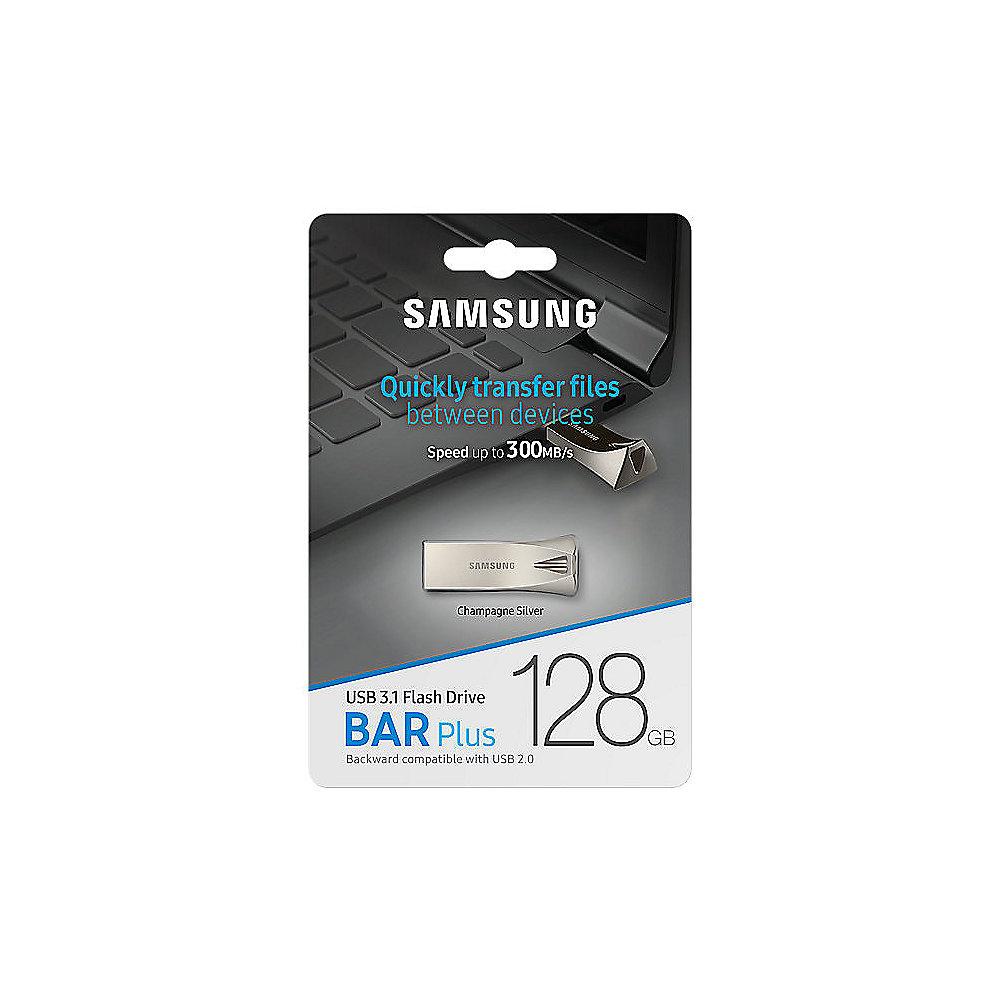 Samsung BAR Plus 128GB Flash Drive 3.1 USB Stick Metallgehäuse silber