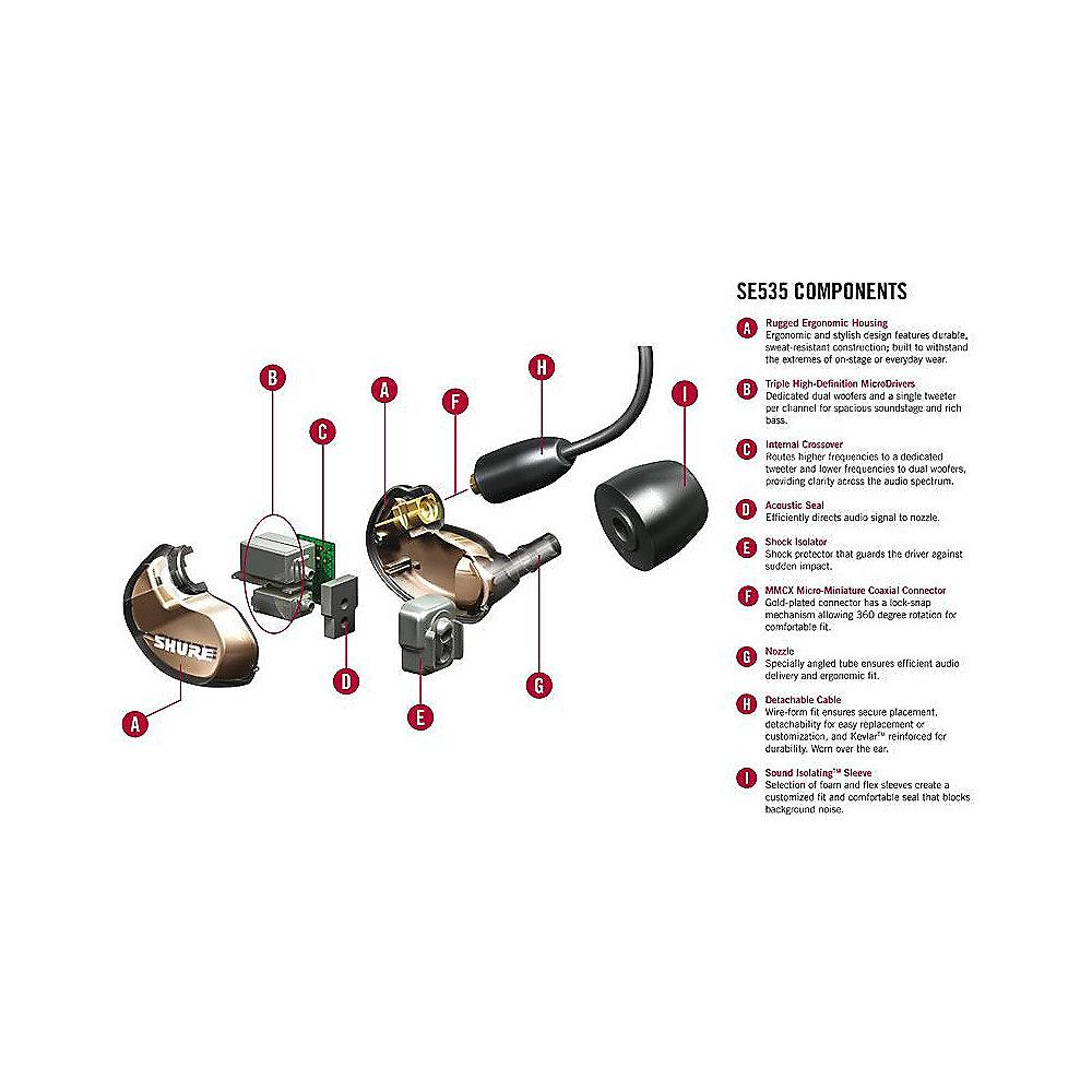 Shure SE535 Sound Isolating In Ear Kopfhörer - Bronze/Metallic