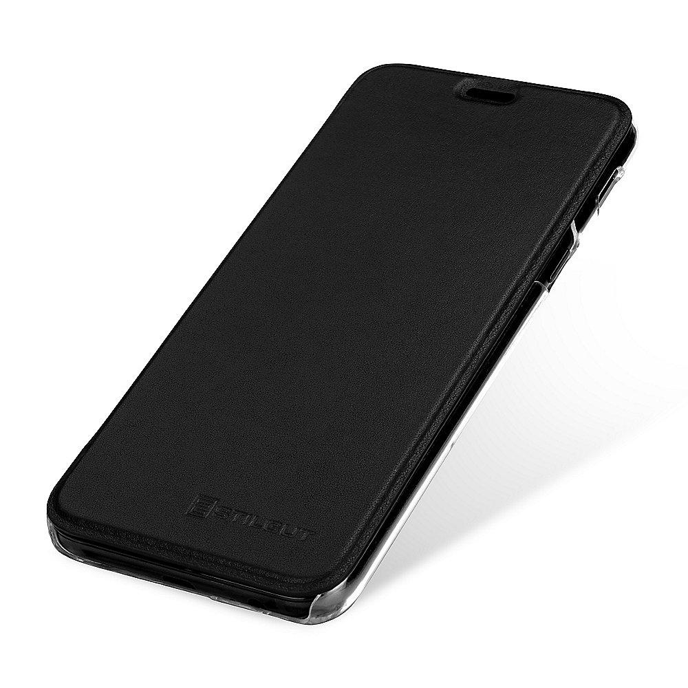 StilGut Book Type mit NFC/RFID Blocker für Samsung Galaxy A6 schwarz/transparent