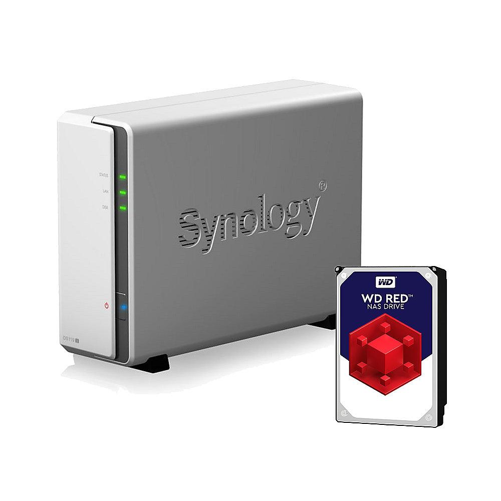 Synology Diskstation DS119j NAS 1-Bay 6TB inkl. 1x 6TB WD RED WD60EFRX, Synology, Diskstation, DS119j, NAS, 1-Bay, 6TB, inkl., 1x, 6TB, WD, RED, WD60EFRX