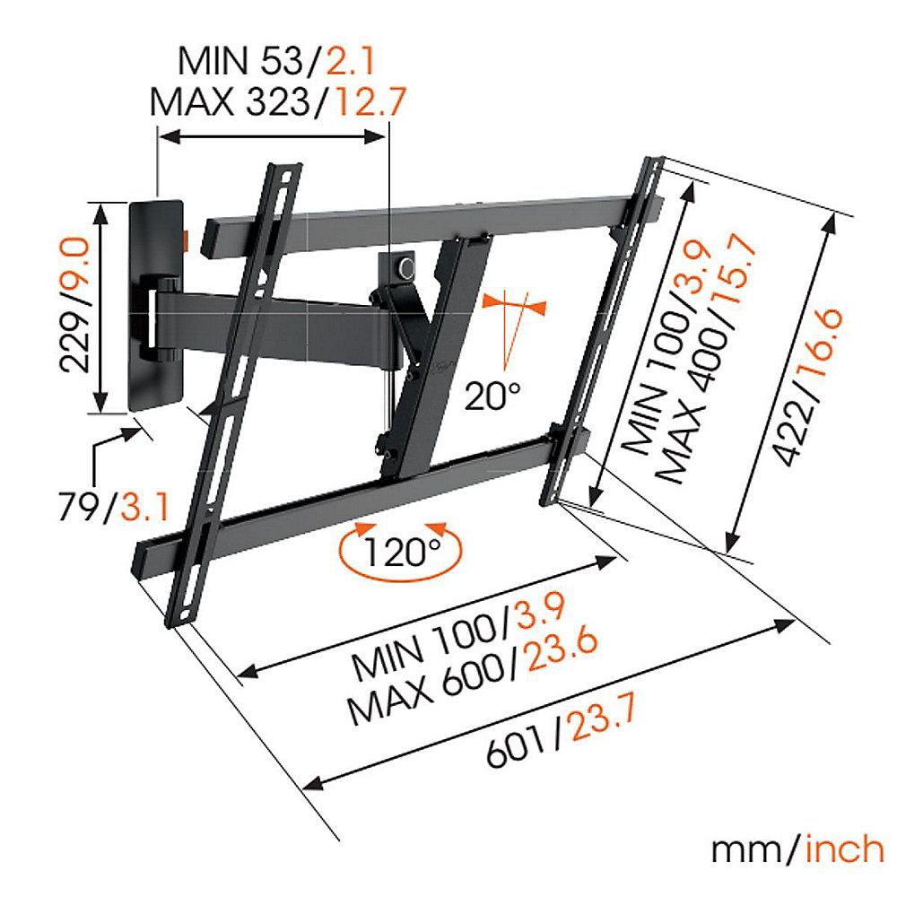 Vogels WALL 3325 Wandhalterung - VESA 100x100 bis 700x400 mm schwarz, Vogels, WALL, 3325, Wandhalterung, VESA, 100x100, bis, 700x400, mm, schwarz