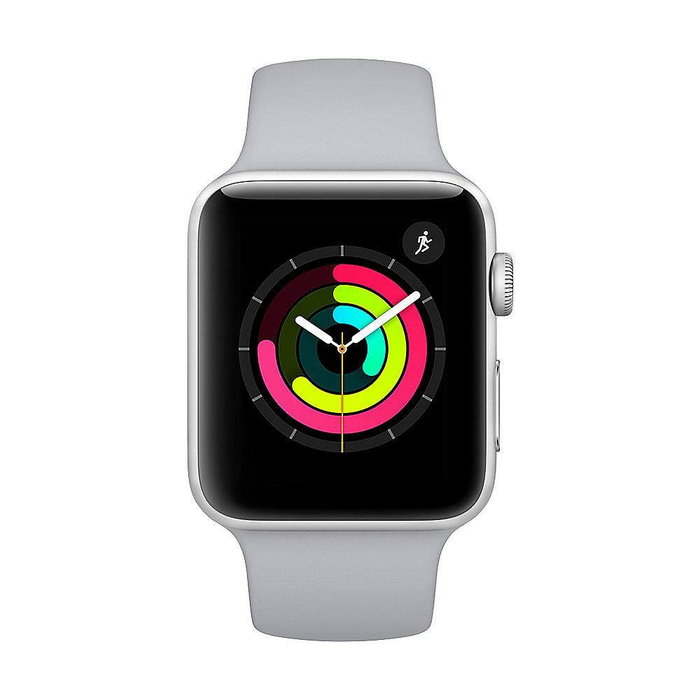 Apple Watch Series 3 GPS 42mm Aluminiumgehäuse Silber mit Sportarmband Nebel, Apple, Watch, Series, 3, GPS, 42mm, Aluminiumgehäuse, Silber, Sportarmband, Nebel