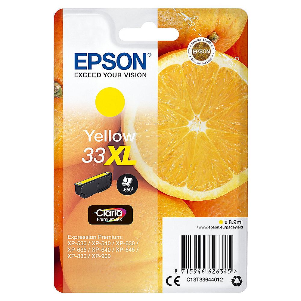 Epson C13T33644012 Druckerpatrone 33XL gelb Claria Premium Ink