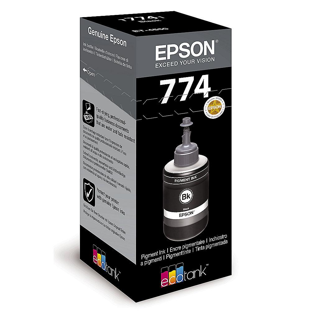 Epson C13T774140 Tintenbehälter für EcoTank 140ml 10.000S T7741 pigmentschwarz