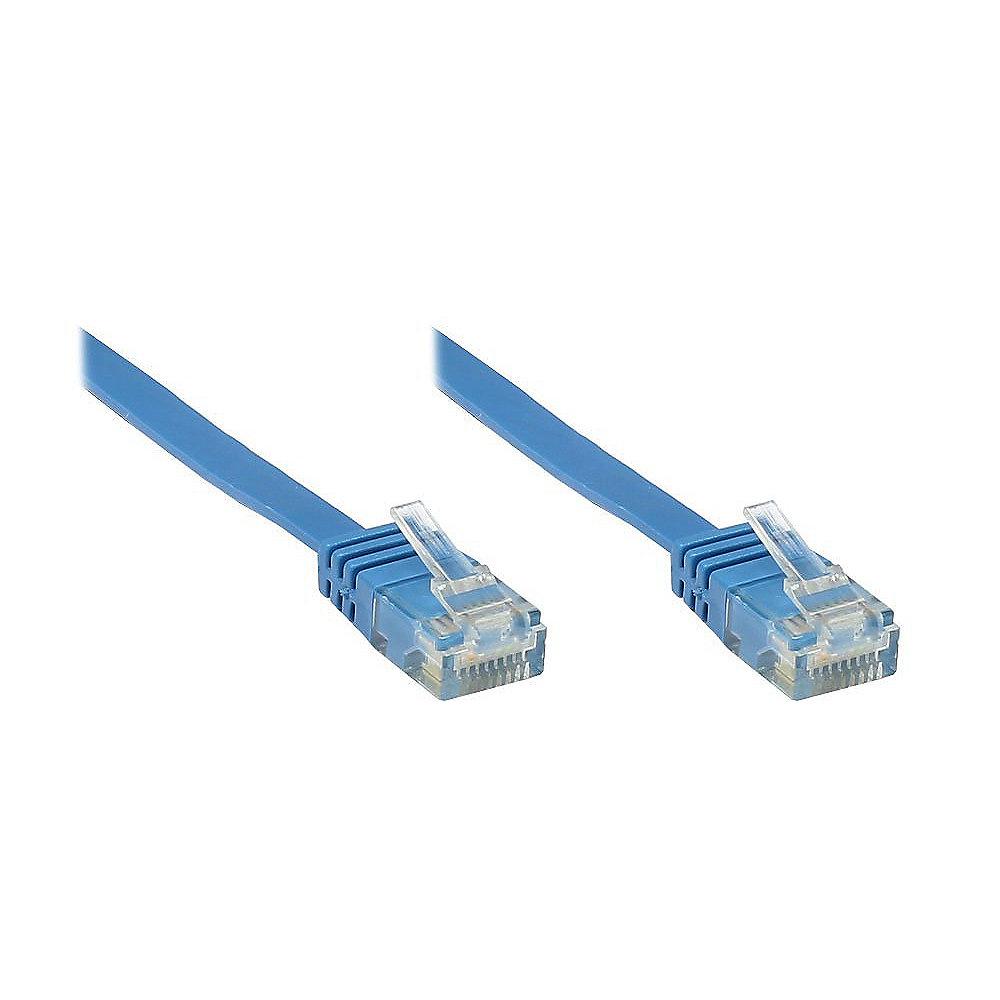 Good Connections Patchkabel Cat. 6 ungeschirmt Flachkabel blau 0,5m