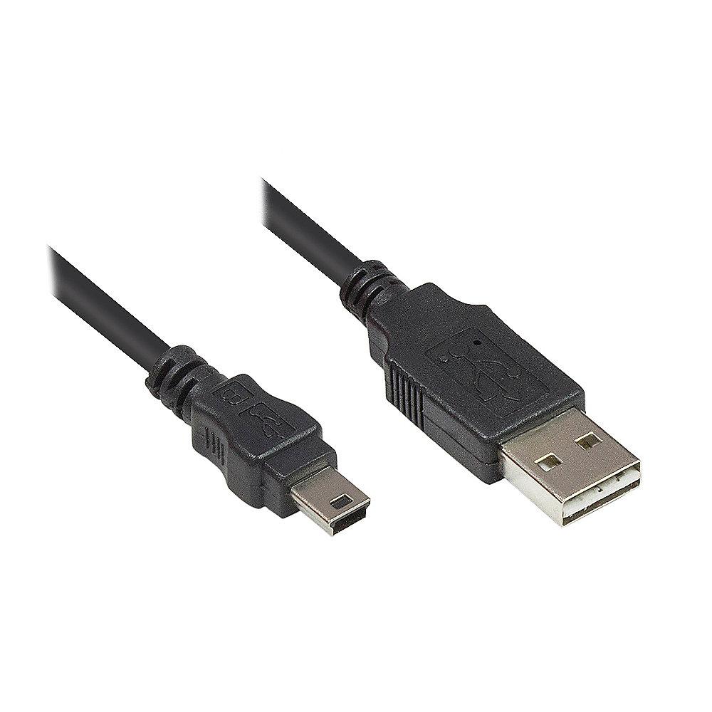 Good Connections USB 2.0 Anschlusskabel 0,5m EASY St. A zu St. mini B schwarz, Good, Connections, USB, 2.0, Anschlusskabel, 0,5m, EASY, St., A, St., mini, B, schwarz