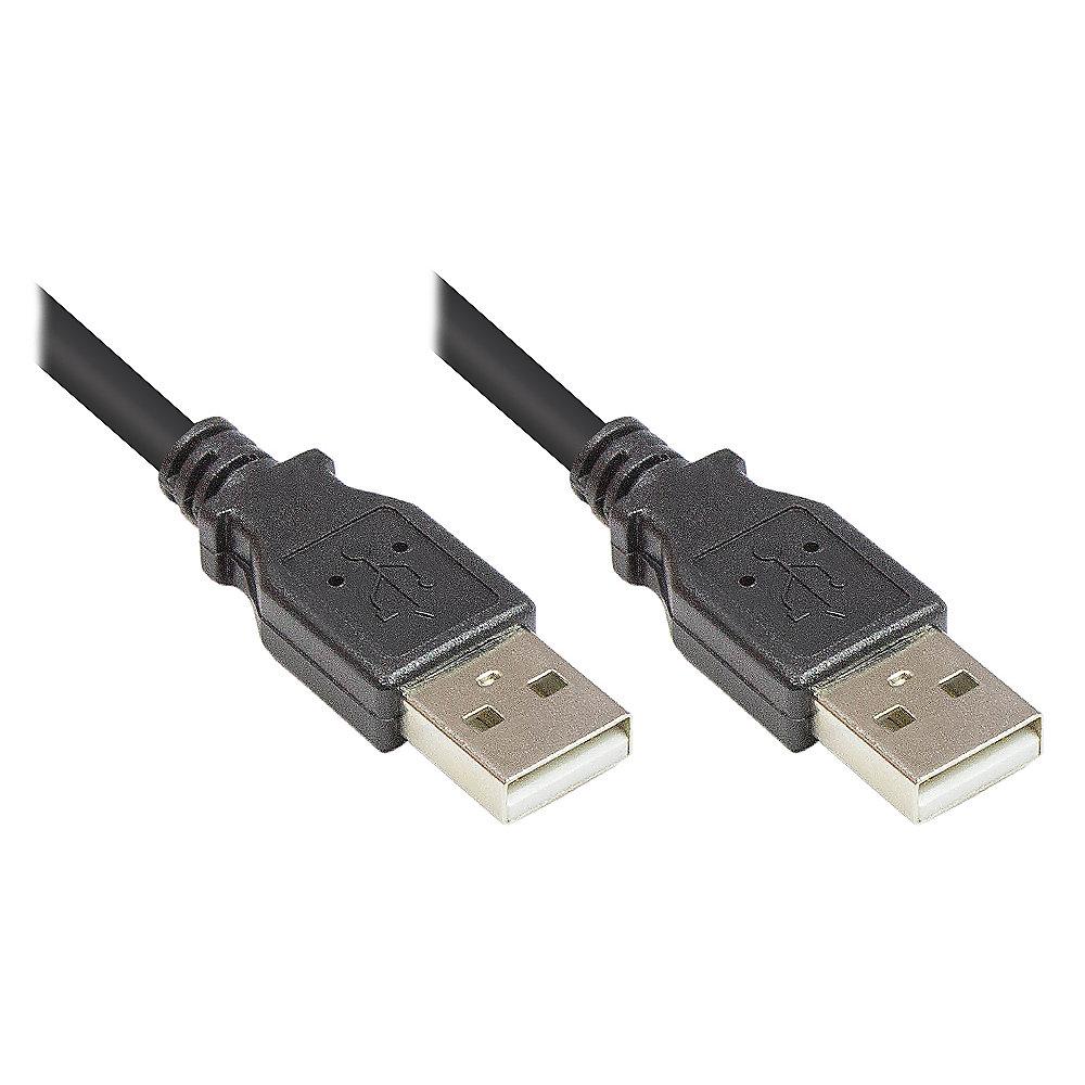 Good Connections USB 2.0 Anschlusskabel 1,8m EASY Stecker A zu A schwarz, Good, Connections, USB, 2.0, Anschlusskabel, 1,8m, EASY, Stecker, A, A, schwarz