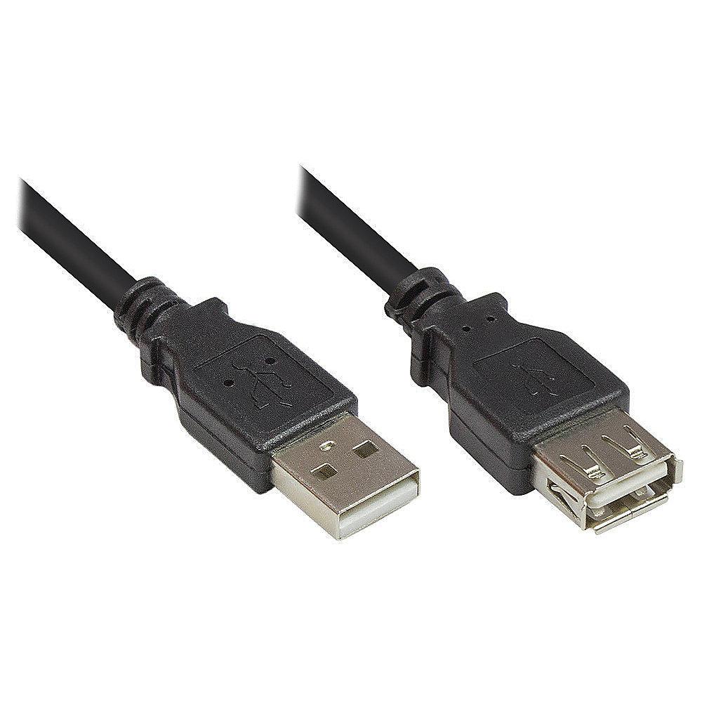 Good Connections USB 2.0 Verlängerungskabel 0,3m St. A zu Bu. A schwarz