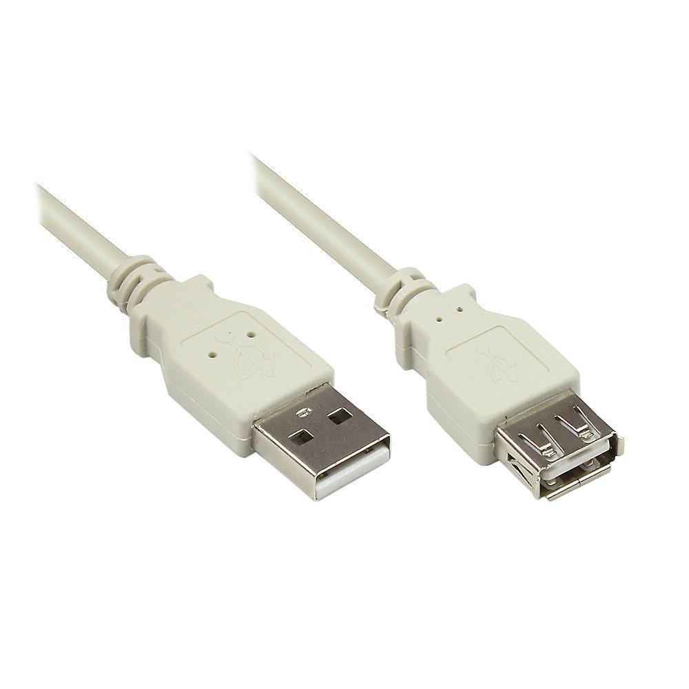 Good Connections USB 2.0 Verlängerungskabel 1,5m St. A zu Bu. A grau