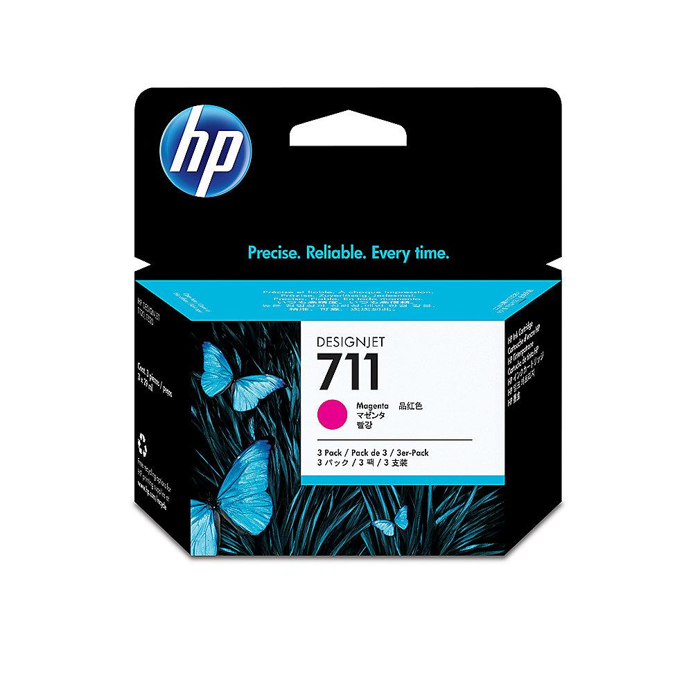 HP CZ135A 3x original Druckerpatrone 711 magenta, HP, CZ135A, 3x, original, Druckerpatrone, 711, magenta