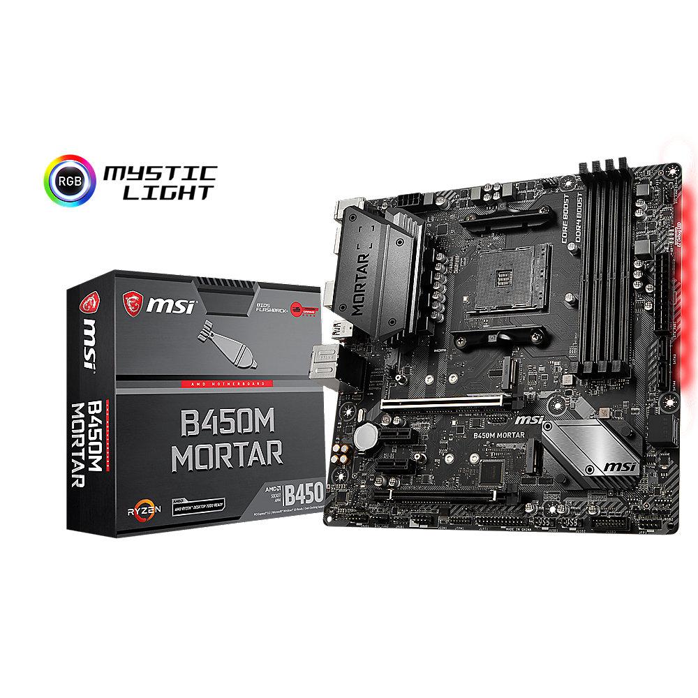 MSI B450M Mortar mATX Mainboard Sockel AM4 2xM.2/DP/HDMI/USB3.1