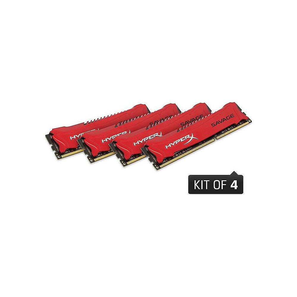 32GB (4x8GB) HyperX Savage rot DDR3-1600 CL9 RAM Kit, 32GB, 4x8GB, HyperX, Savage, rot, DDR3-1600, CL9, RAM, Kit