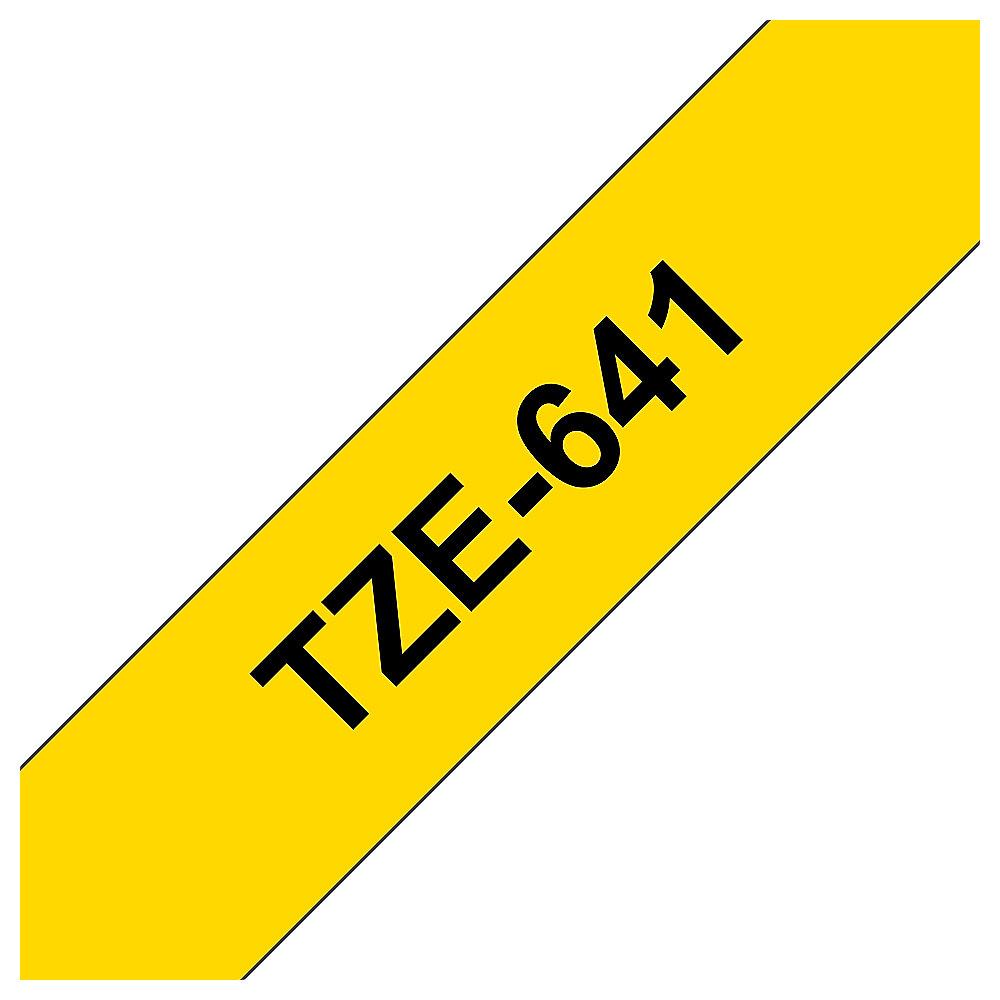 Brother TZe-641 Schriftband  schwarz auf gelb, 18mm x 8m, selbstklebend, Brother, TZe-641, Schriftband, schwarz, gelb, 18mm, x, 8m, selbstklebend
