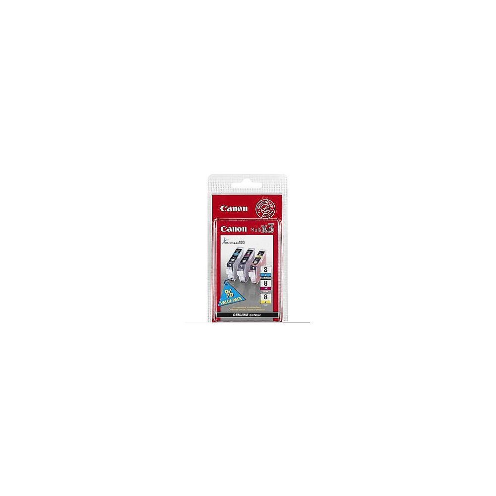 Canon 0621B029 Druckerpatrone Multipack (gelb, cyan, magenta) CLI 8