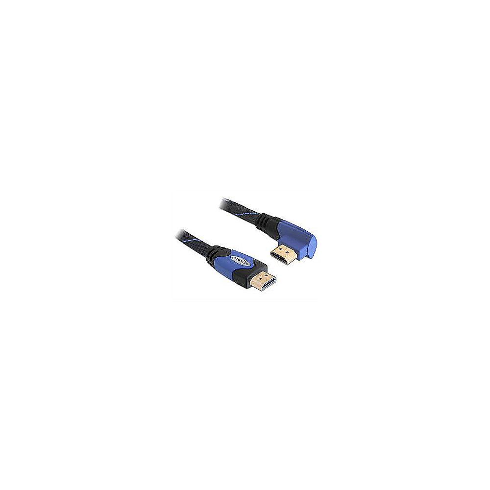 DeLOCK HDMI Kabel 3m High Speed Ethernet 4K gewinkelt St./ St. blau, DeLOCK, HDMI, Kabel, 3m, High, Speed, Ethernet, 4K, gewinkelt, St./, St., blau