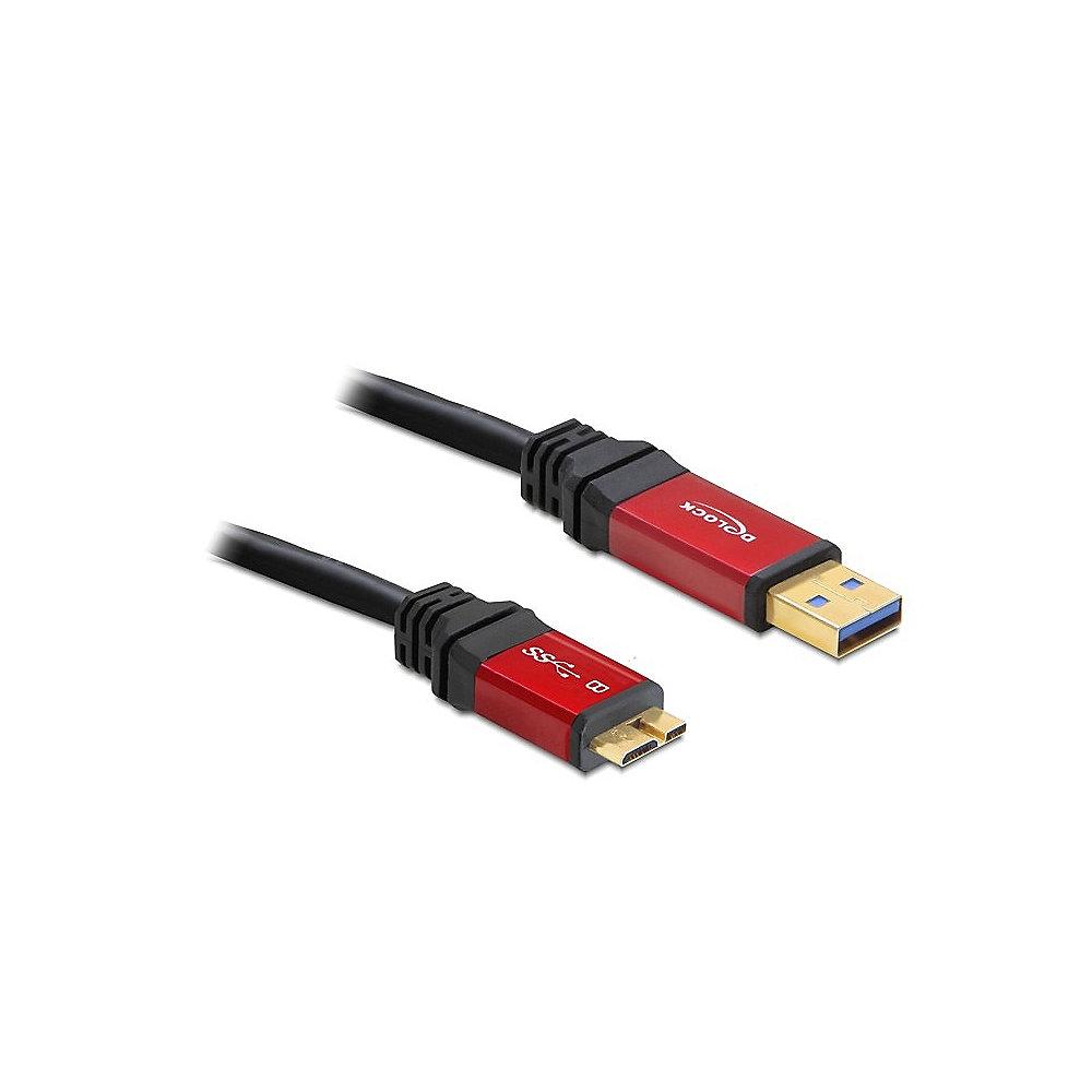 DeLOCK USB 3.0 Kabel 3m A zu micro-B Premium St./St. 82762 schwarz, DeLOCK, USB, 3.0, Kabel, 3m, A, micro-B, Premium, St./St., 82762, schwarz