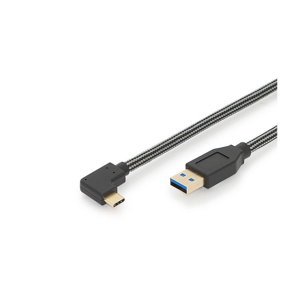 ednet USB Type C 90° Anschlusskabel zu A 1,0m St./St. schwarz, ednet, USB, Type, C, 90°, Anschlusskabel, A, 1,0m, St./St., schwarz